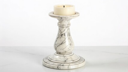 White Marble Candle Holder