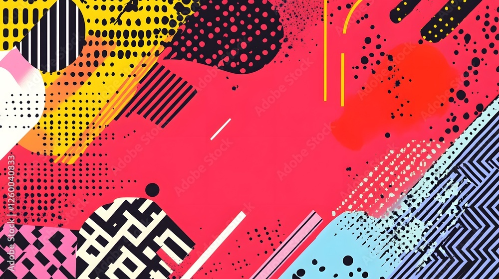 Poster vibrant abstract background featuring bold shapes and contrasting patterns