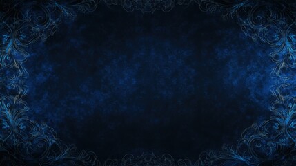 Mysterious Blue background with intricate patterns, perfect for design and banner templates. Featuring a dark theme with complex minimalist motifs and a captivating, enigmatic backdrop.