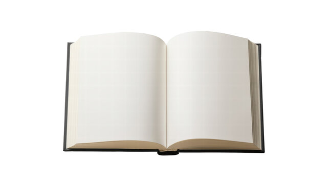 open blank book mockup with white paper pages, perfect for showcasing designs or notes. Ideal for presentations, creative projects, or educational purposes
