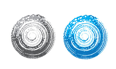 Vector brushstroke, dry brush marks, splashes. 
 Modern texture, isolated image on a white background. Circle