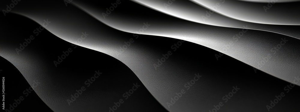 Poster sleek black curves and polygons on a dark background. geometric design for banner template with whit