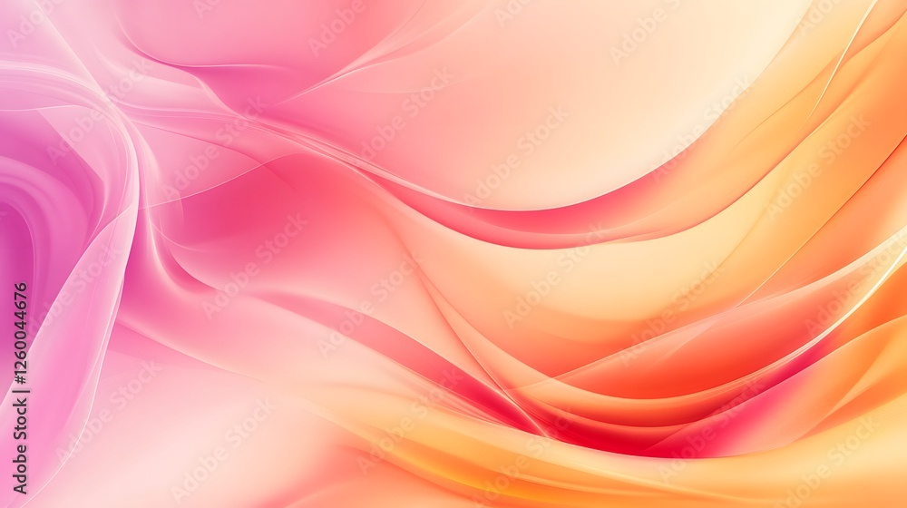 Aufkleber abstract artwork featuring flowing gradient lines in pinks and oranges