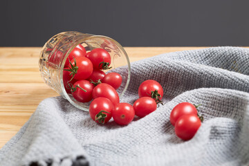 cherry tomatoes in a glass