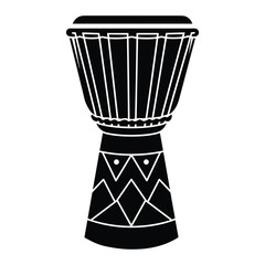 African Djembe Drums Set vector silhouette