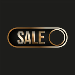 Big Sale Button template design. Luxury Sale tag for Online shopping. Perfect golden Button for web social media Sale poster banner cover design. EPS 10