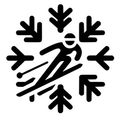 Fototapeta premium minimalist ski club logo with a stylized snowflake