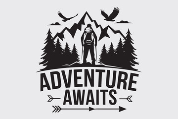 Adventure Awaits Hiking through Majestic Mountains vector