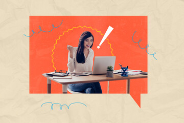 Creative photo collage trend artwork template of entrepreneur human resources hiring office manager...