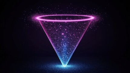 Fototapeta premium Glowing Cone of Light and Particles Abstract Design