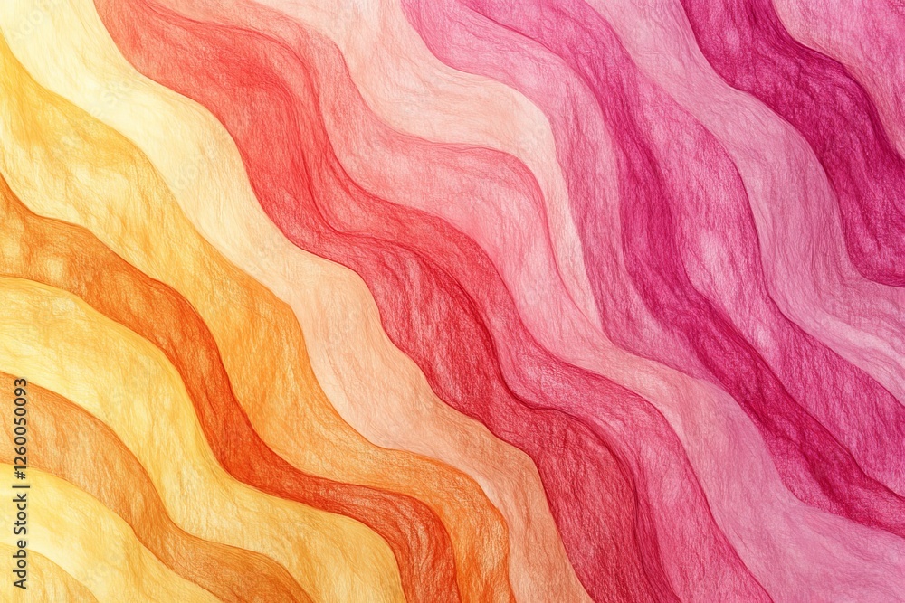 Poster colorful wavy patterns create vibrant backdrop with warm hues and soft gradients flowing seamlessly 