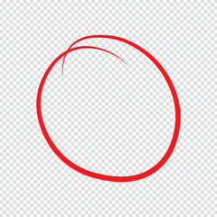 vector brush strokes circles of paint on white background. Ink hand drawn paint brush circle. vector illustration of Red abstract circle. Brush red stroke circle frame, hand drawn rough scribble 