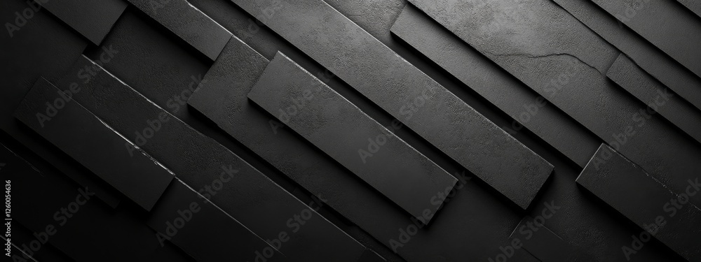 Poster sophisticated black background with subtle patterns for design, featuring white space in the center 