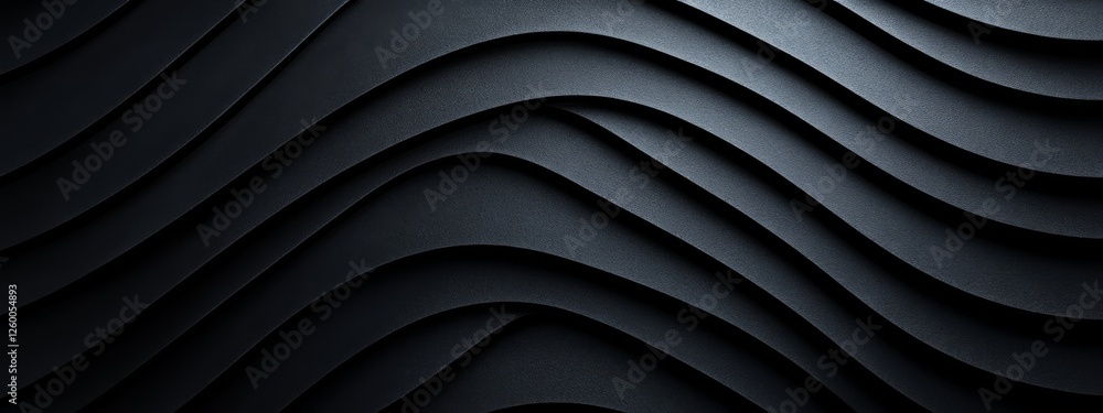 Poster sophisticated black background with zigzags and patterns for design, featuring white space in the ce