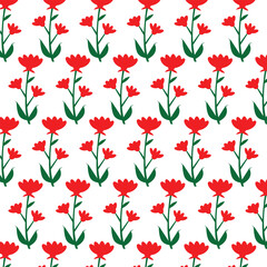 seamless pattern with red poppies