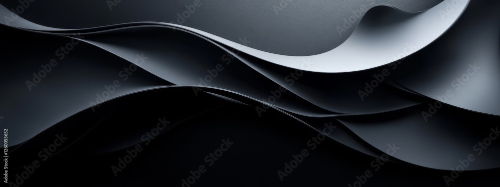 Poster stylish black background with abstract elements for design, featuring white space in the center for 