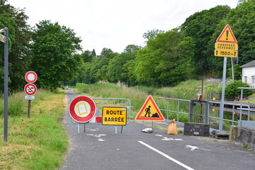 blocked road signs