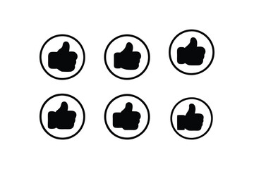 Like Icon set Vector and thumb-up icon design set. Thumbs Up Heart Symbol, Social Media Reaction Graphic Isolated illustration on a white background.