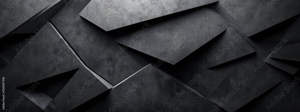 Poster stylish black background with abstract shapes for design. banner template with central white space f