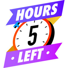 Obraz premium Countdown 5 hours left badges color style