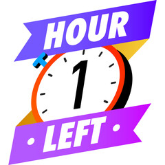 Countdown 1 hours left badges color style