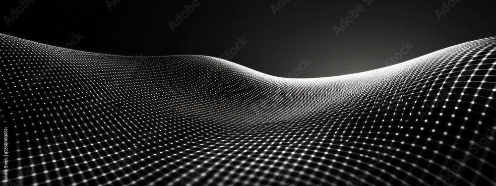 Poster stylish black background with grid lines for design, featuring white space in the center for text. a