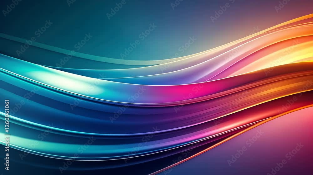 Aufkleber colorful waves create a mesmerizing flow of light and beauty in an abstract nighttime backdrop. gene