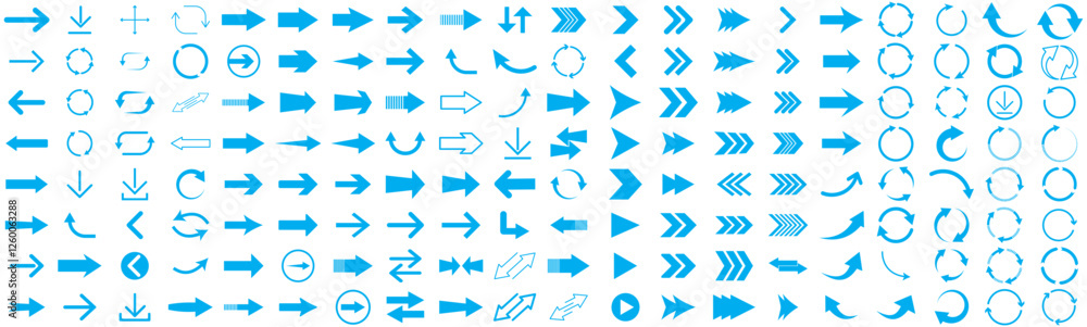 Aufkleber arrows set icon in blue color. arrow vector collection . vector illustration. modern and simple arro