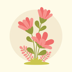 Flat Vector Spring Flower Illustration