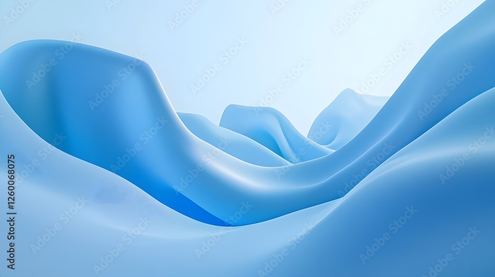 Aufkleber abstract flowing forms create smooth soft blue background design