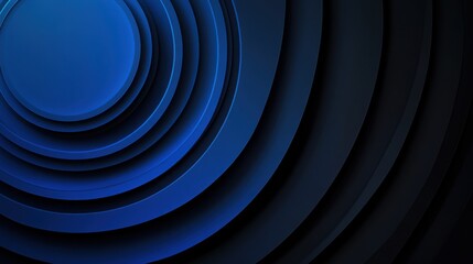 Sleek Blue Background with Concentric Circles for Design, Featuring White Space in the Center for Text. Abstract Geometric Modern Wallpaper Ideal for Banner Templates and Digital Projects.