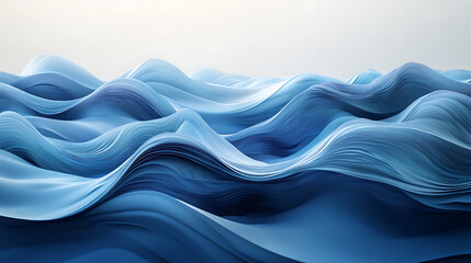 An abstract representation of water conservation, with flowing blue tones and geometric shapes, modern art, with a futuristic and innovative feel, glowing effects 