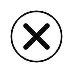 Obraz premium cross outline icon button vector. Delete, Close icon line vector on white background 