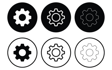 Gear icon set vector. setting icon vector symbol on white background