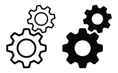 Gear icon set vector. setting icon vector symbol on white background