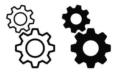 Gear icon set vector. setting icon vector symbol on white background