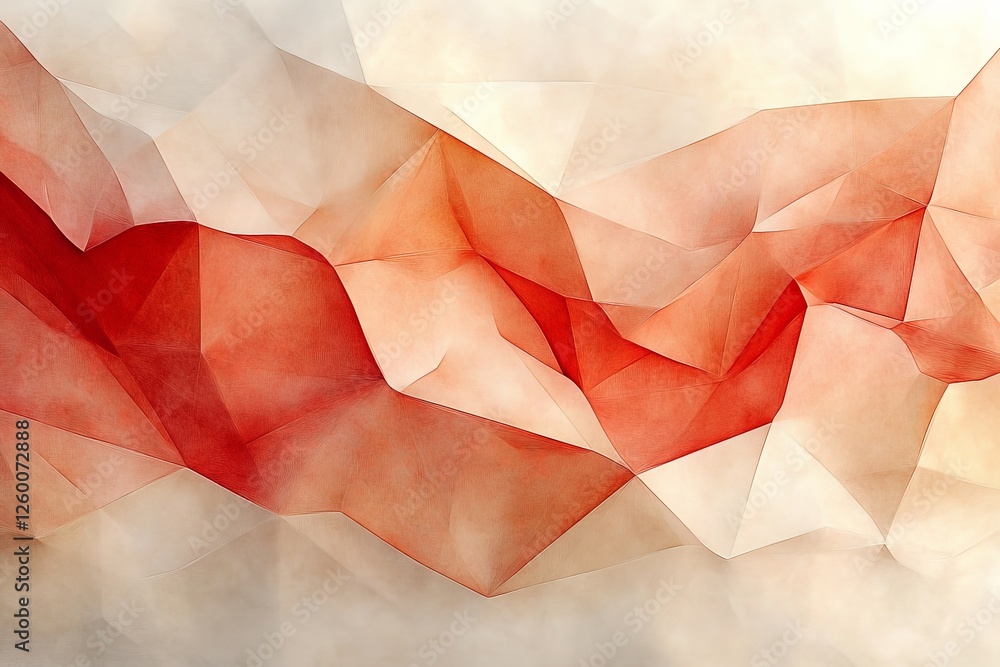 Aufkleber colorful abstract geometric shapes create a dynamic composition in warm hues and soft textures