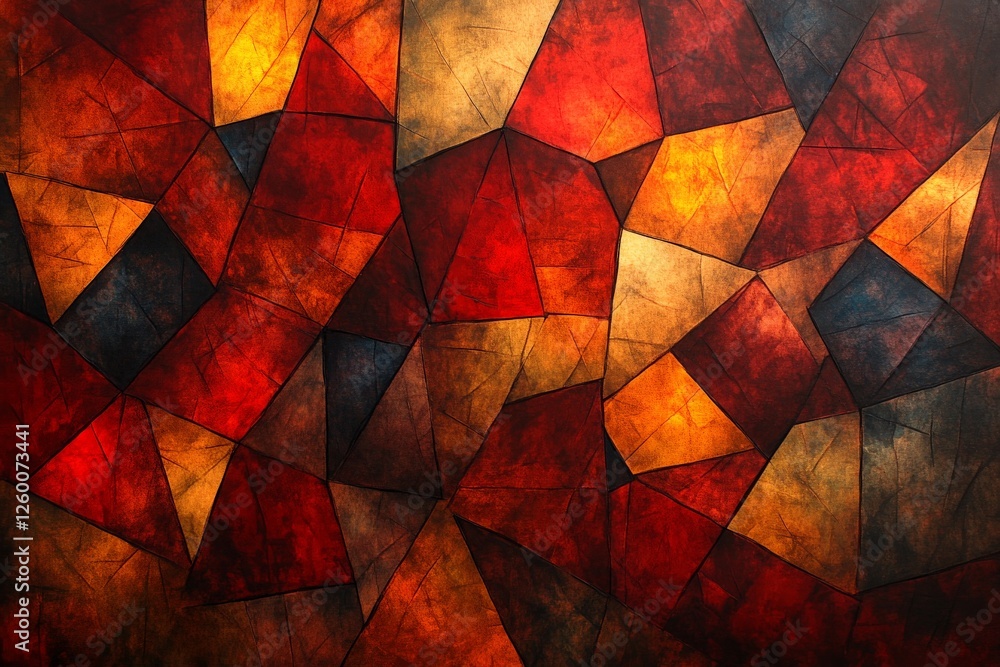 Poster abstract art with bold colors in geometric patterns creating a vibrant atmosphere for modern interio