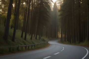 Fototapeta premium Road Between Forest