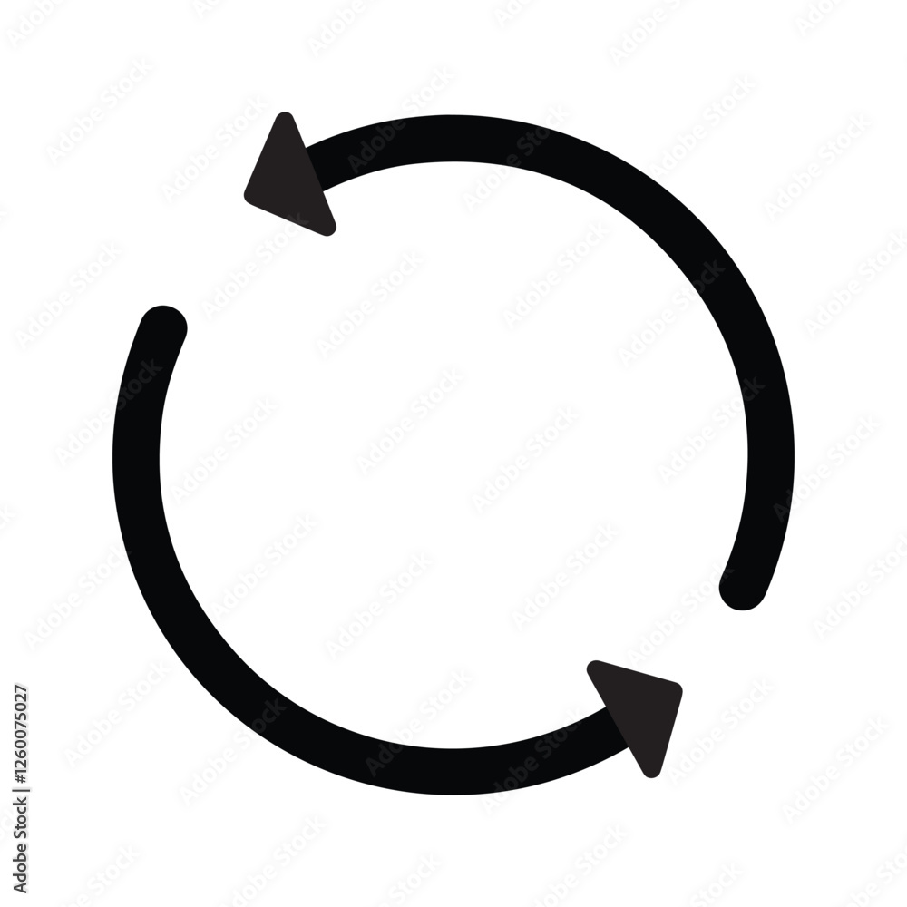 Poster refresh circle icon vector on white background. cycle, repeat, loop, progress, reload icon vector