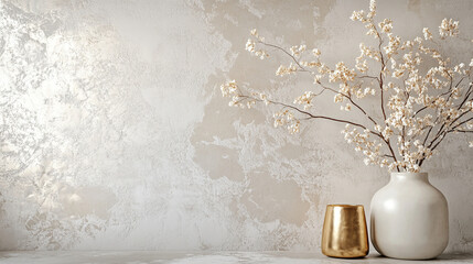 Fototapeta premium Biały marmur, stiuk złoty wzór, tło dla projektu, tapeta.