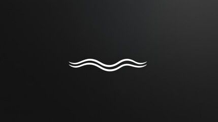 Minimalist wave logo on a dark background