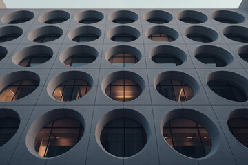 Building with unique circular window design