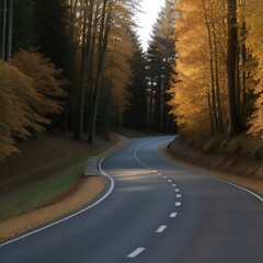 Obraz premium Road Between Forest