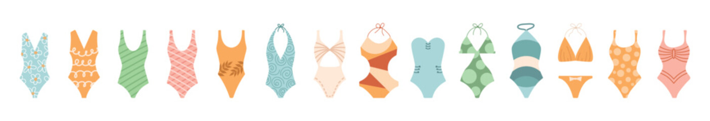 swimsuit. swimming clothes. summer. vacation by the sea. vector. beautiful women's swimwear. clothes. clothes for a beautiful girl. a bikini. Burkini.