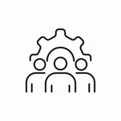 team management gear icon vector sign