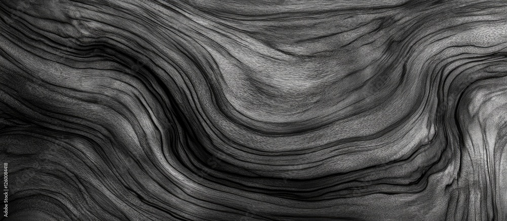 Poster Textured background of aged grey teak wood with swirling patterns in shades of grey and black, creating a rustic and natural feel for designs.