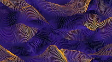 Purple Gold Waves: Abstract Art Design