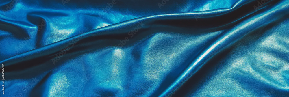 Poster elegant blue leather texture with fine grain and visible wrinkles under soft lighting