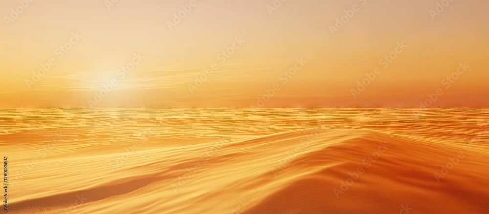 Fototapete golden sunset over tranquil waves creating a warm gradient of oranges and yellows, with soft ripples